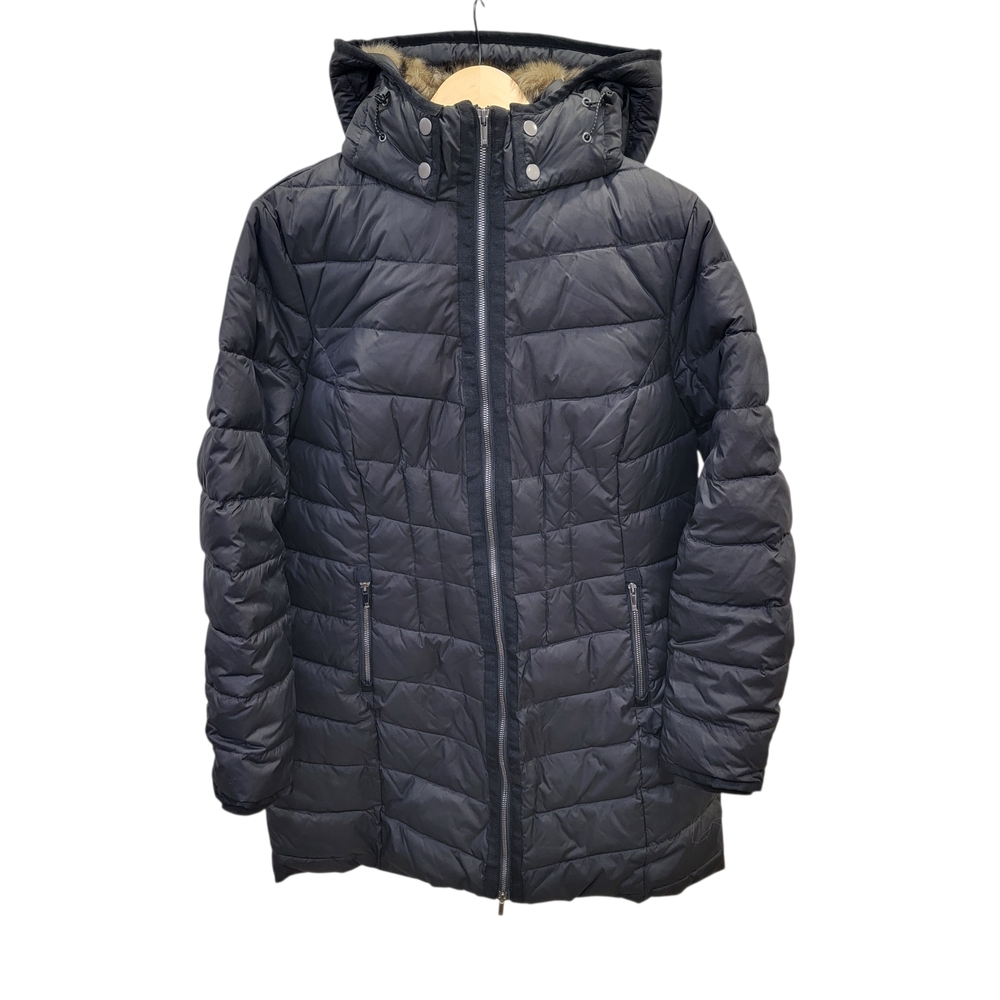 Denver Hayes Lightweight Puffer Jacket Black Hooded Winter Warm Women’s Large - Picture 3 of 17
